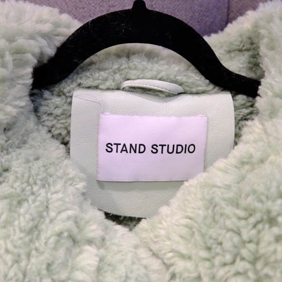 STAND STUDIO SSENSE Exclusive Green Kristy Faux-Shearling Jacket - Picture 3 of 4